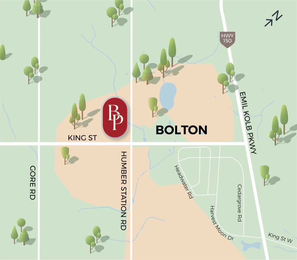 Bolton Place Caledon site plan at King Street and The Gore Road