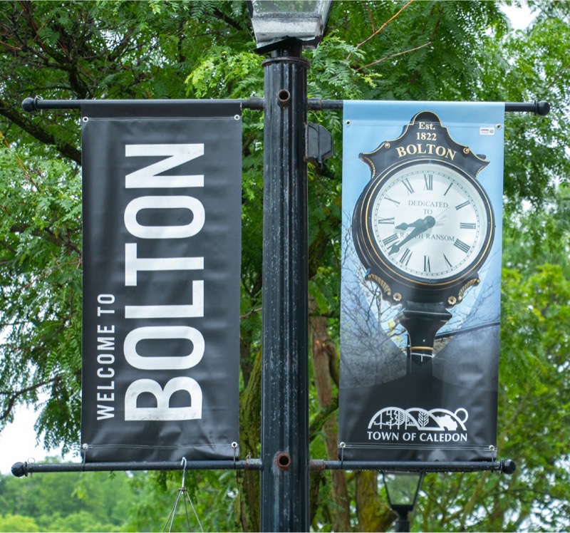 Welcome to Bolton banners in Caledon Ontario